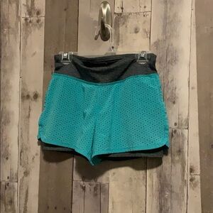 Gapfit girls running shorts Aqua & Charcoal M 8-9